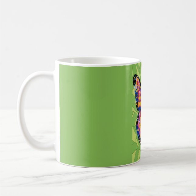 Caneca De Café Pintura abstrata de borboleta  (Esquerda)