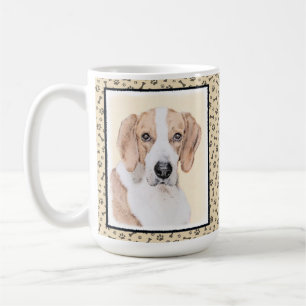Caneca De Café Pintura Americana de Foxhound - Arte Cachorra Orig