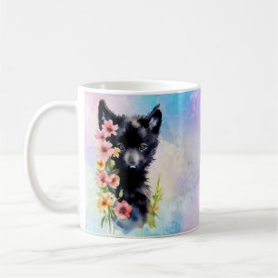 Caneca De Café Pintura artística em aquarela de filhote de lobo b