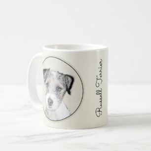 Caneca De Café Pintura áspera de Russell Terrier - arte original