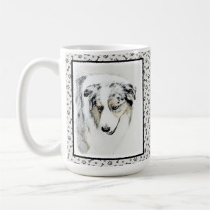 Caneca De Café Pintura Australiana de Pastor - Arte Original de C