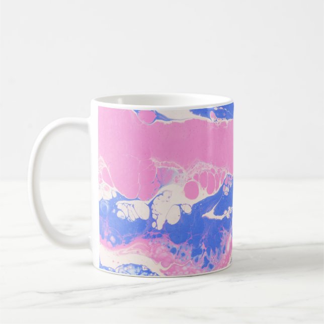 CANECA DE CAFÉ PINTURA AZUL-ABSTRATO (Esquerda)