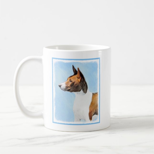 Caneca De Café Pintura Basenji - Arte Original Custa (Esquerda)