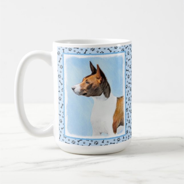 Caneca De Café Pintura Basenji - Arte Original Custa (Esquerda)