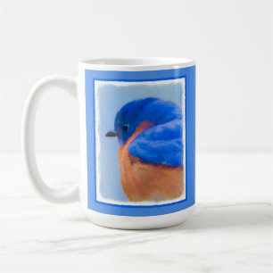 Caneca De Café Pintura Bluebird - Arte Original para Pássaros