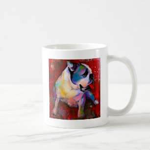 Caneca De Café Pintura bonito da arte do buldogue do inglês