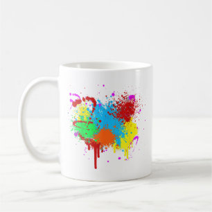 Caneca De Café Pintura bonito, pintura com Abstrato de pintura