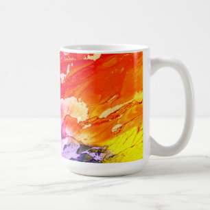 Caneca De Café Pintura Colorida de Abstrato