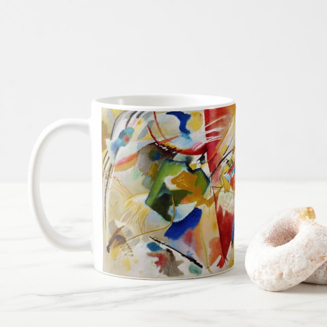 Caneca De Café Pintura com o Green Center por Wassily Kandinsky (Com Donut)