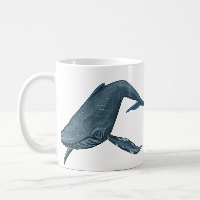 Caneca De Café Pintura da baleia de Humpback (Esquerda)