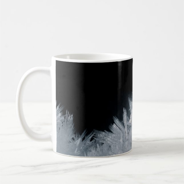 Caneca De Café Pintura de abstrato branco e azul (Esquerda)