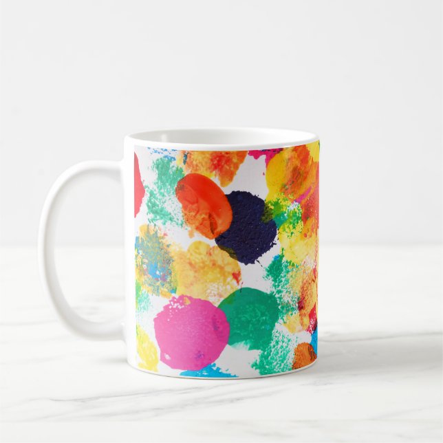Caneca De Café Pintura de abstrato, colorido e cômoda (Esquerda)