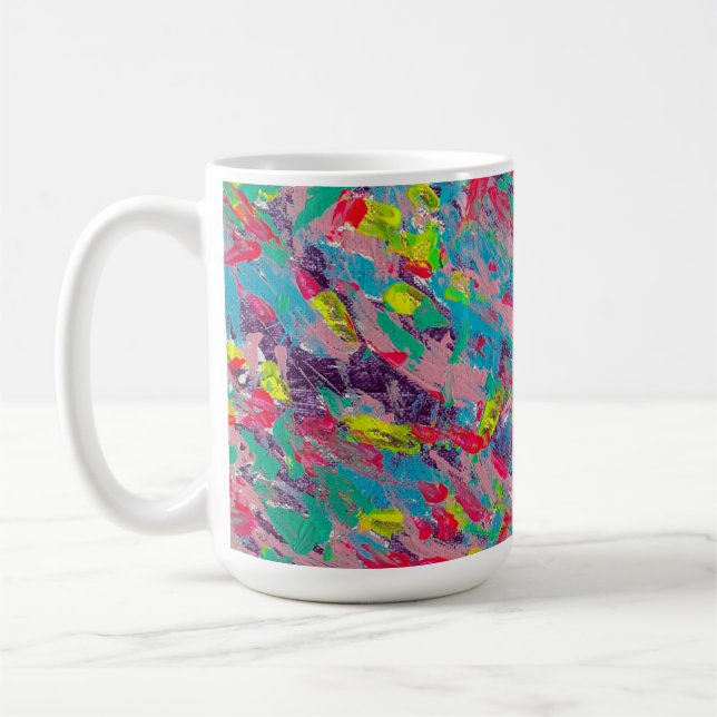 Caneca De Café Pintura de Abstrato estética arco-íris (Esquerda)