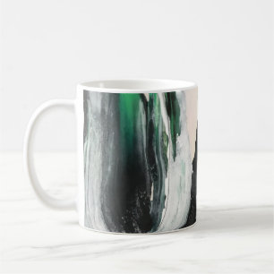 Caneca De Café Pintura de abstrato preto, branco e lacrado
