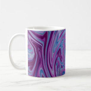 Caneca De Café Pintura de abstrato púrpura e azul