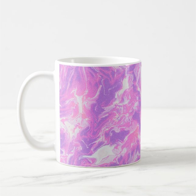 CANECA DE CAFÉ PINTURA DE ABSTRATO VERDE E AZUL (Esquerda)