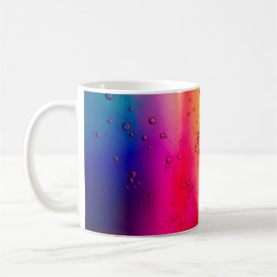 Caneca De Café Pintura de abstrato verde e vermelho