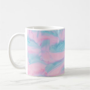 CANECA DE CAFÉ PINTURA DE ABSTRATO VERMELHO E AZUL