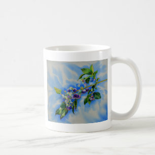 Caneca De Café Pintura de aquarela de mirtilo