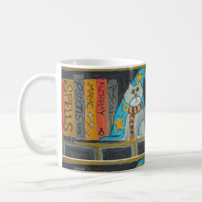 Caneca De Café Pintura de arte popular de feiticeiro mágico (Esquerda)