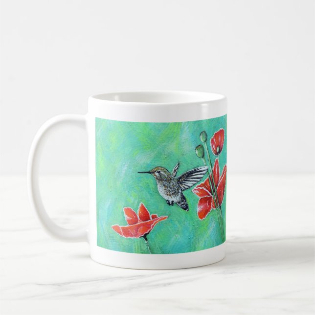 Caneca De Café Pintura de aves e papagaios (Esquerda)