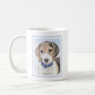 Caneca De Café Pintura de Beagle - Arte de Cachorro Original Boni