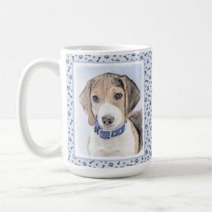 Caneca De Café Pintura de Beagle - Arte de Cão Original Bonita