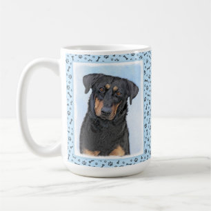 Caneca De Café Pintura de Beauceron - Arte de Cão Original Bonit