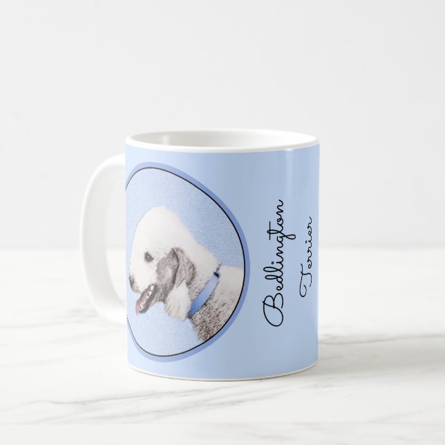 Caneca De Café Pintura de Bedlington Terrier - Arte de Cachorro O (Frente Esquerda)
