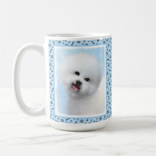 Caneca De Café Pintura de Bichon Frise - Arte de Cachorro Origina
