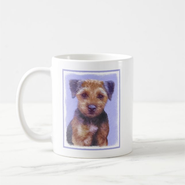 Caneca De Café Pintura de Borda Terrier - Arte de Cachorro Origin (Esquerda)