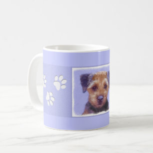 Caneca De Café Pintura de Borda Terrier - Arte de Cachorro Origin