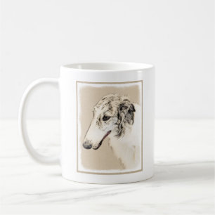 Caneca De Café Pintura de Borzoi (Silver Brindle) Original