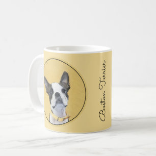 Caneca De Café Pintura de Boston Terrier - Arte de Cachorro Origi