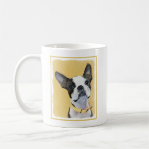 Caneca De Café Pintura de Boston Terrier - Arte de Cachorro Origi