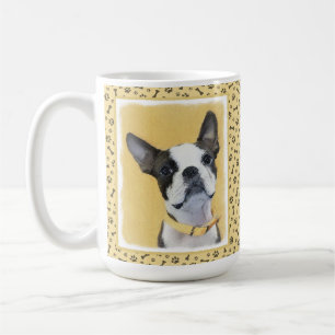 Caneca De Café Pintura de Boston Terrier - Arte de Cão Original 