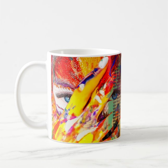Caneca De Café Pintura de botões de capa das Unhas de mídia socia (Esquerda)