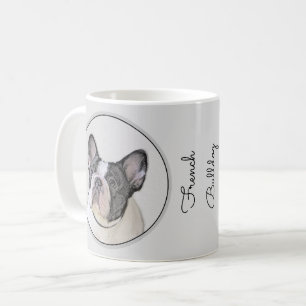 Caneca De Café Pintura de Bulldog Francês (Brindle Pied) - Arte 