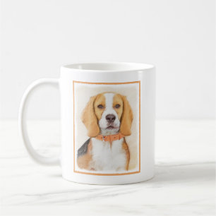 Caneca De Café Pintura de Cachorro Beagle Original Arte Animal