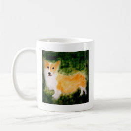 Caneca De Café Pintura de Cachorro de Corgi