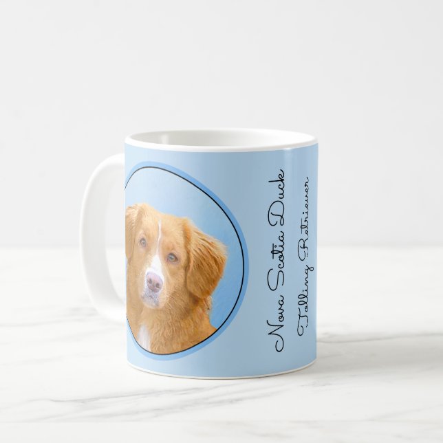 Caneca De Café Pintura de Cachorro de Retriever com Tolerância a  (Frente Esquerda)