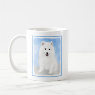 Caneca De Café Pintura De Cachorro Samoia - Arte Cachorro Origina