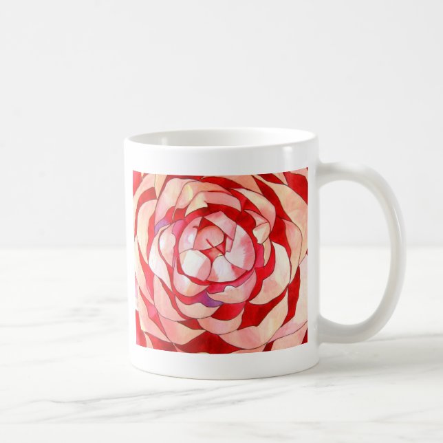 Caneca De Café Pintura de Camellia abstrato (Direita)