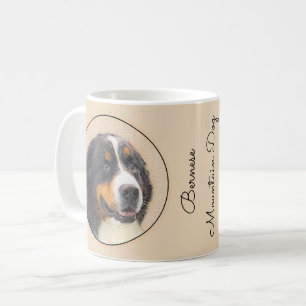 Caneca De Café Pintura De Cão Da Montanha Bernese - Arte Origina