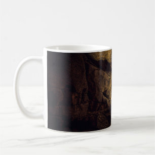 CANECA DE CAFÉ PINTURA DE CAVERNA BRANCA E PRETA