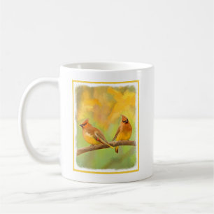 Caneca De Café Pintura De Cedar Waxwing - Arte De Cachorro Origin