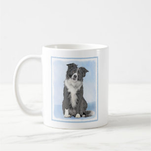 Caneca De Café Pintura de Collie de Borda - Arte de Cachorro Orig