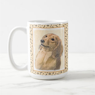 Caneca De Café Pintura de Dachshund (Longhaired) - Arte de Cão O
