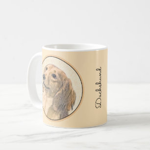Caneca De Café Pintura de Dachshund (Longhaired) - Arte de Cão O