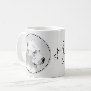 Caneca De Café Pintura de Dogo Argentino - Arte de Cachorro Origi